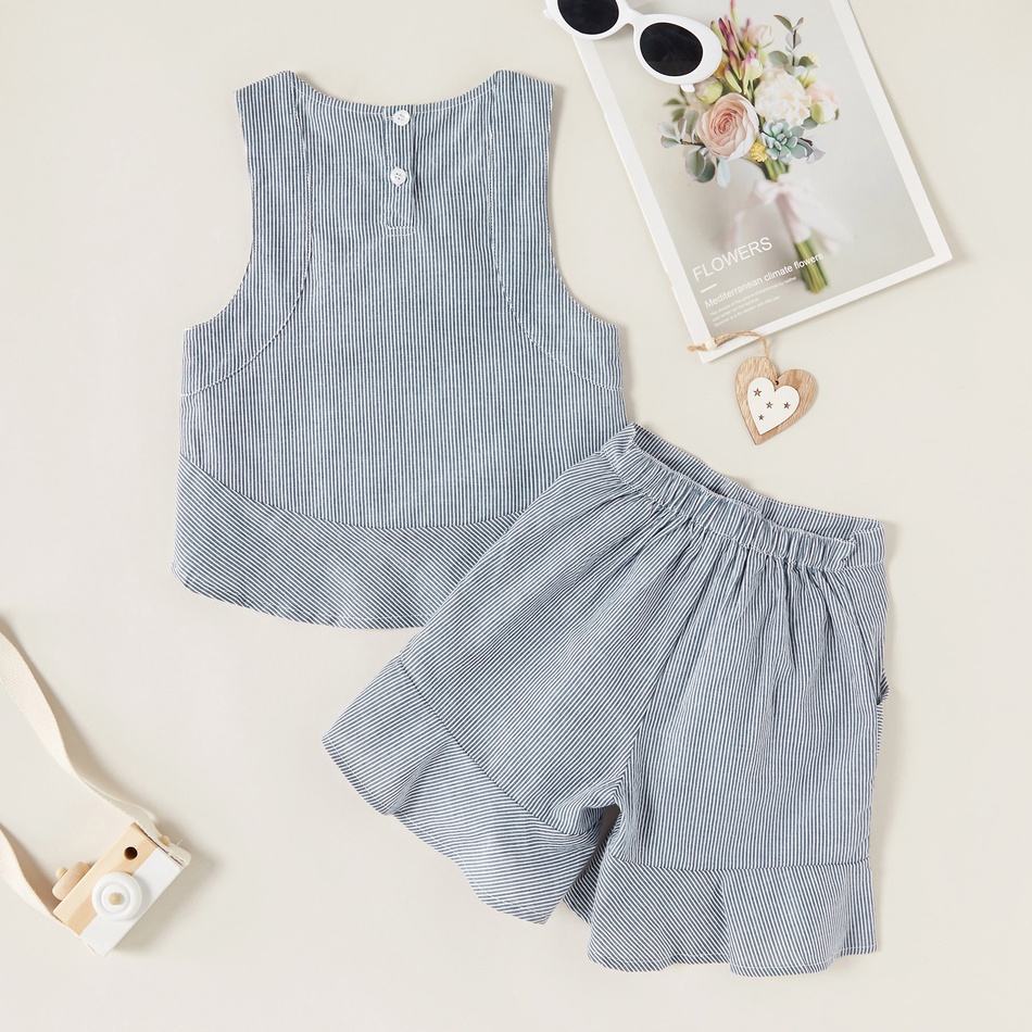2-piece Fashionable Striped Tank and Shorts Set